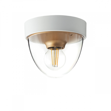 Tavan - Plafoniera pentru exterior NOOK, alb/auriu/transparent, 1*E27, IP44, diametru 18 cm - NOWODVORSKI 7970