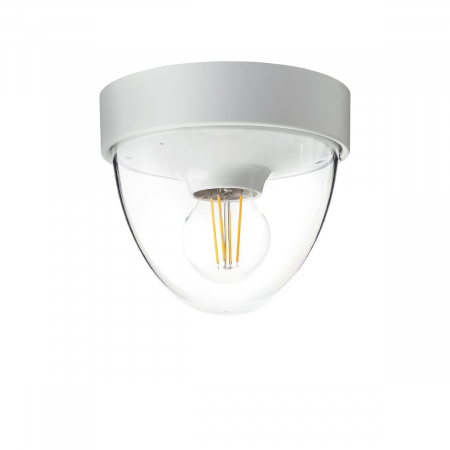 Tavan - Plafoniera pentru exterior NOOK, alb/transparent, 1*E27, IP44, diametru 18 cm - NOWODVORSKI