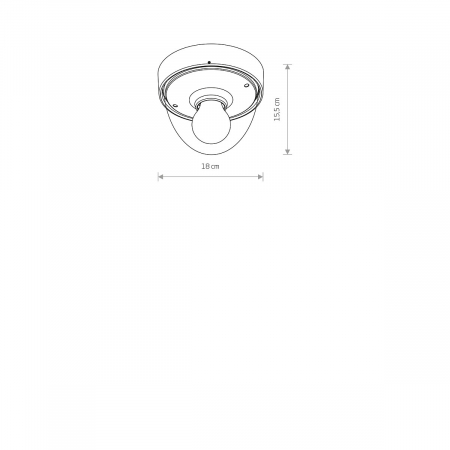 Plafoniera pentru exterior NOOK, alb/transparent, 1*E27, IP44, diametru 18 cm - NOWODVORSKI [6]
