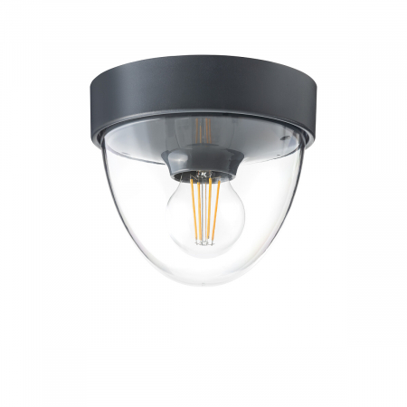 Tavan - Plafoniera pentru exterior NOOK, grafit/transparent, 1*E27, IP44, diametru 18 cm - NOWODVORSKI 7965