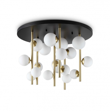 Plafoniere - Plafoniera PERLAGE PL18, auriu/alb, diametru 75 cm - IDEAL LUX