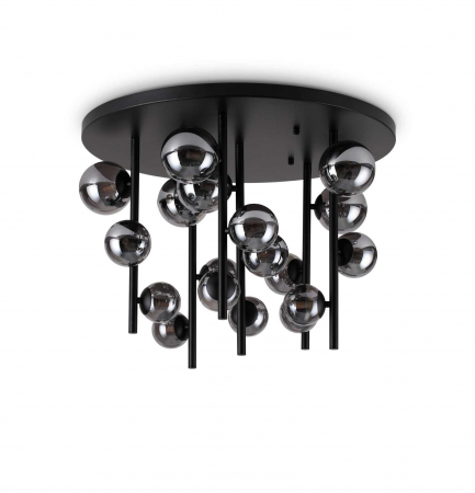 Plafoniere - Plafoniera PERLAGE PL18, negru/fume, diametru 75 cm - IDEAL LUX
