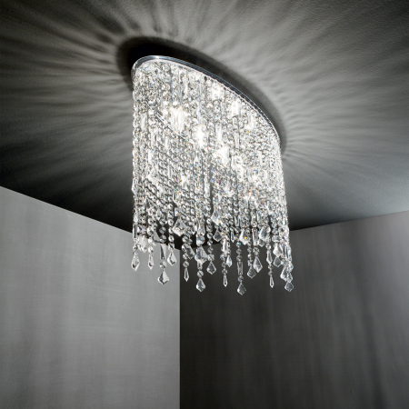 Plafoniere - Lustra tip plafoniera RAIN PL3 crom, 3*E14, 40W, lungime 40 cm - IDEAL LUX