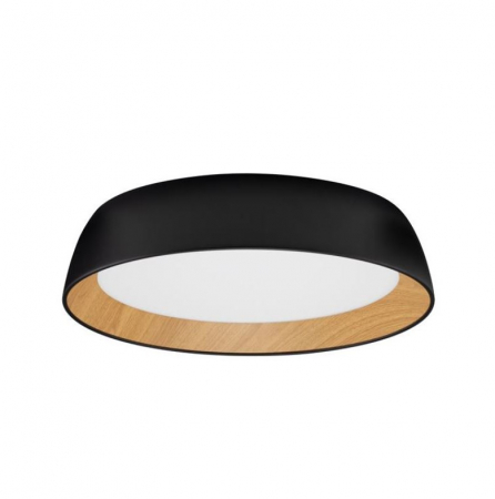 LED - Plafoniera rotunda LED SIGI, negru/lemn, dimabila, 3000K, 3081Lm, diametru 45 cm - NOVA LUCE