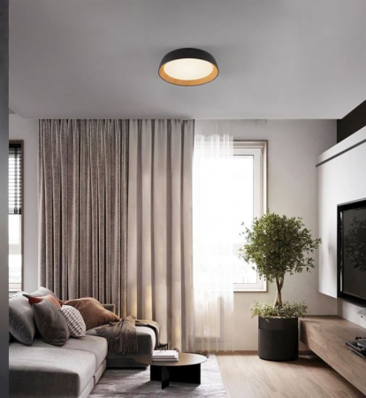 Plafoniera rotunda LED SIGI, negru/lemn, dimabila, 3000K, 3081Lm, diametru 45 cm - NOVA LUCE [3]