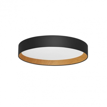 Plafoniere - Plafoniera rotunda LED STAKE, negru/lemn, dimabila, 3000K, 3166 lm, diametru 60 cm - NOVA LUCE