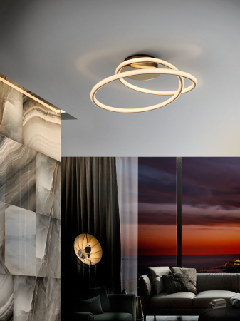 Lustra tip plafoniera TUBE LED aurie, 44 W, 3000K, diametru 52 cm - SCHULLER [2]