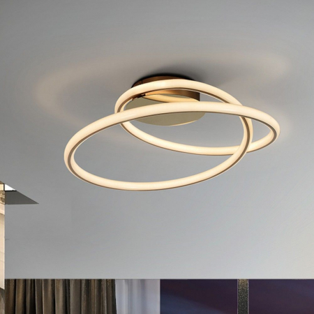 LED - Lustra tip plafoniera TUBE LED aurie, 44 W, 3000K, diametru 52 cm - SCHULLER