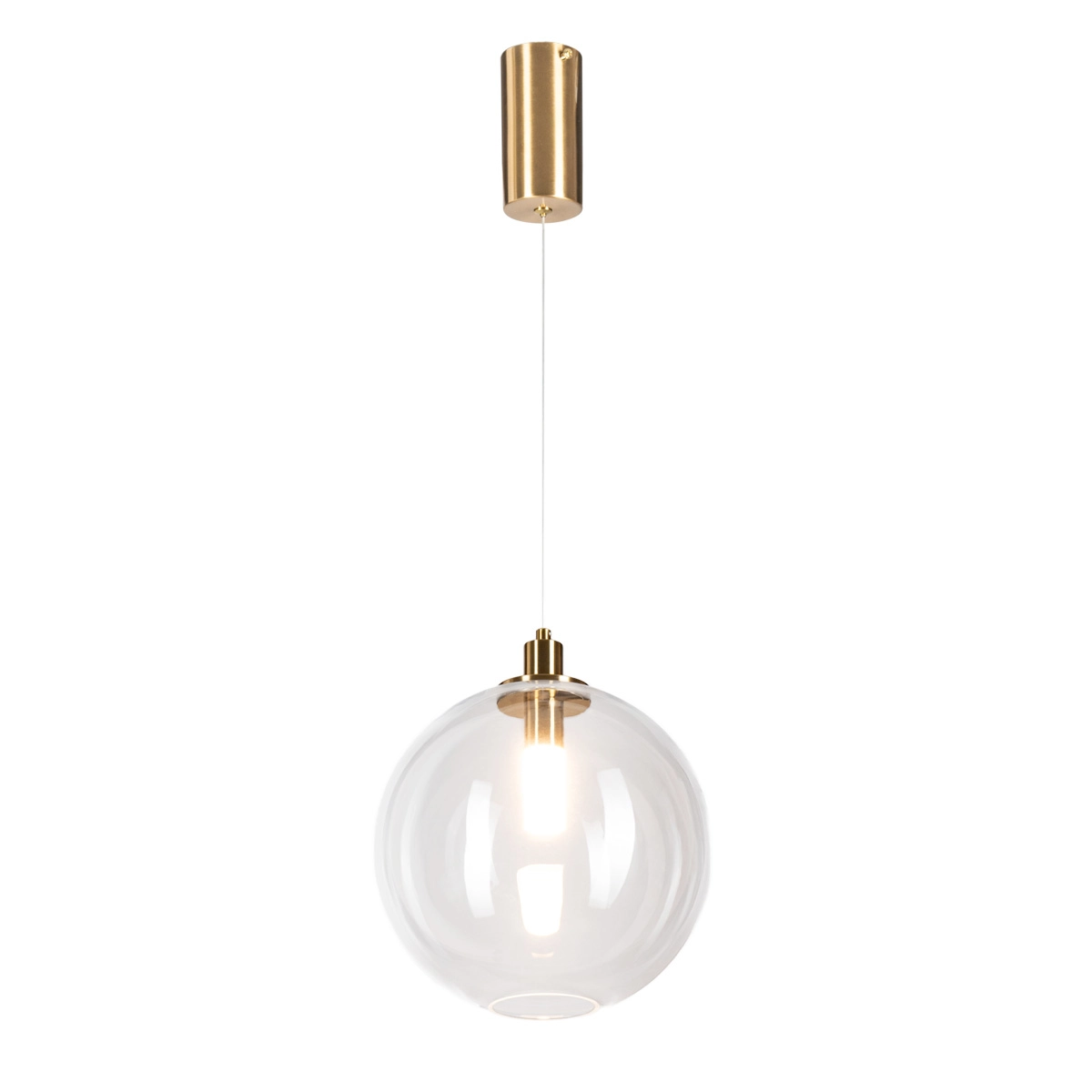 Lampi suspendate - Lampă suspendată LED POLAR, auriu/transparent, diametru 25 cm - ALTAVOLA DESIGN