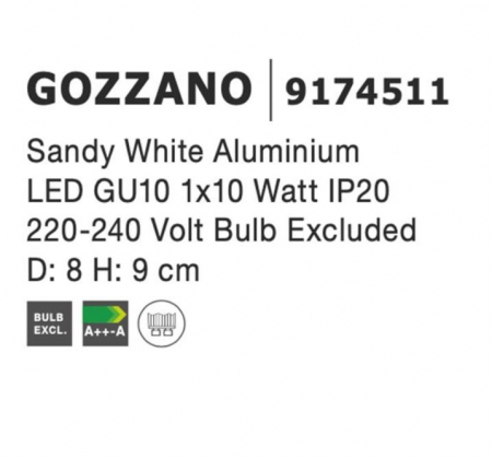 Spot aplicat orientabil GOZZANO, alb, 1*GU10, diametru 8 cm - NOVA LUCE [3]