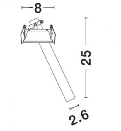 Spot incastrat LED ZETAN negru, 3000k, 720 lm, inaltime 25 cm - NOVA LUCE [8]