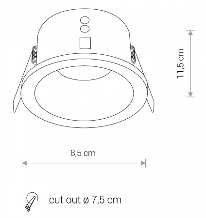 Spot incastrat baie CHARLIE, alb, 1*GU10, IP54, dimensiune 8.5 cm - NOWODVORSKI 8366 [4]