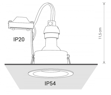 Spot incastrat baie CHARLIE, alb, 1*GU10, IP54, dimensiune 8.5 cm - NOWODVORSKI 8366 [5]