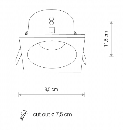 Spot incastrat baie DELTA, alb, 1*GU10, IP54, dimensiune 8.5 cm - NOWODVORSKI [4]