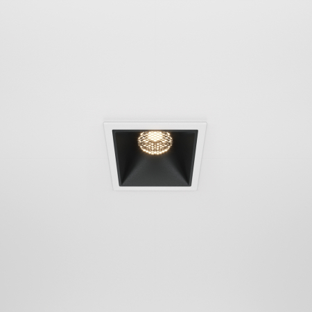LED - Spot incastrat LED ALFA, alb/negru, 3000K, 6.5 cm - MAYTONI DL043-01-10W3K-SQ-WB