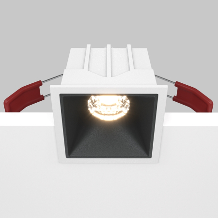Spot incastrat LED ALFA, alb/negru, 3000K, 6.5 cm - MAYTONI DL043-01-10W3K-SQ-WB [1]