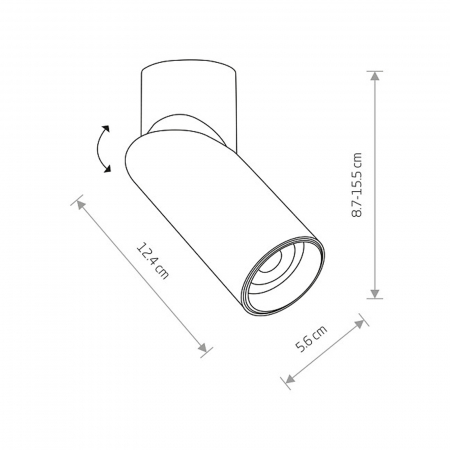 Spot mobil pentru tavan INDIA, negru, 5.6 cm - NOWODVORSKI 7860 [2]