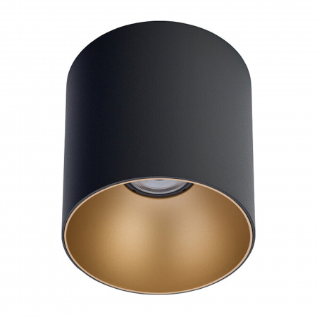 Spot aplicat tavan POINT TONE, negru/auriu, 1*GU10, 10W, diametru 12.7 cm - NOWODVORSKI