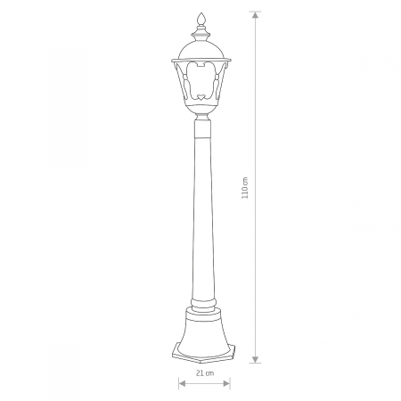 Stalp de iluminat pentru gradina TYBR, negru/auriu patinat, 1*E27, IP44, inaltime 110 cm - NOWODVORSKI [2]