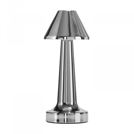 LED - Lampă de masă LED TAVOLO B, argintie, incarcare USB, 22 cm