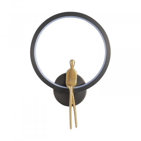 PROMOTII - Lampă de perete LED AMICI RING, negru/auriu, 3000K