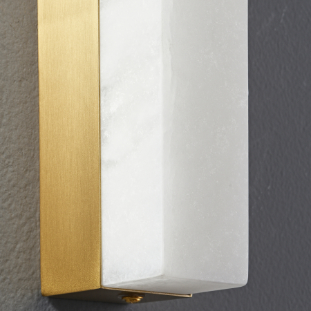 Lampă de perete BLOCK, marmura alba/alama, 40 cm [4]