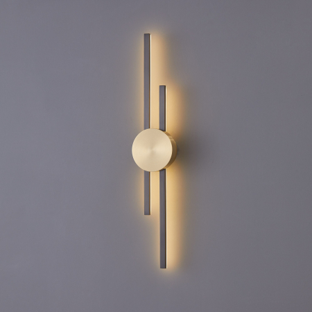 Aplică de perete LED CENTRO, negru/alama, 3000K [2]