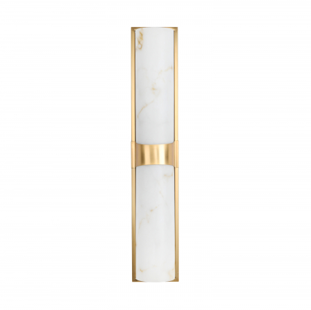Import - Wall lamp MURO LED white marble and brass 66 cm