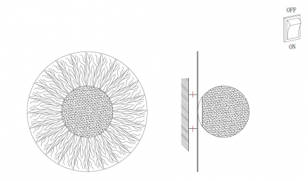Lampă de perete SUN L, auriu/alb,  40 cm - Step into Design [8]