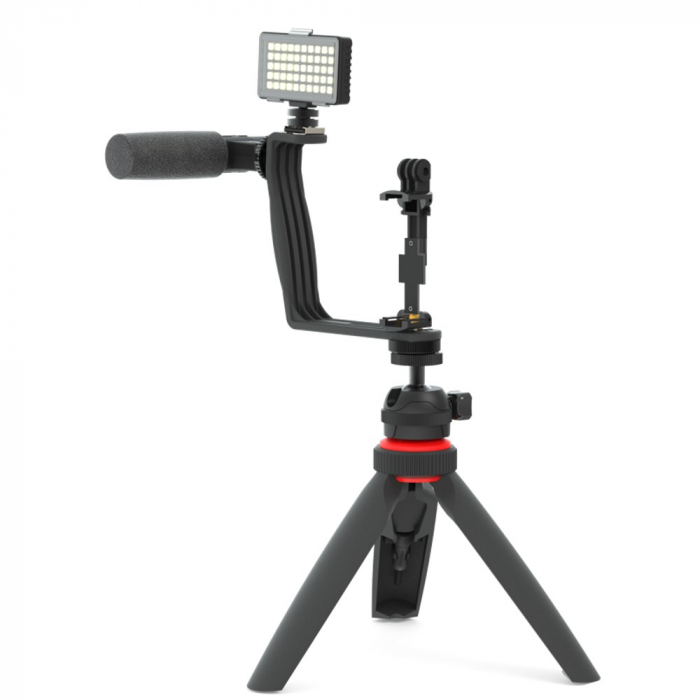 Kit video pentru Vlogging cu trepied, microfon si LED [2]
