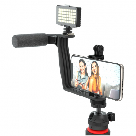 Kit video pentru Vlogging cu trepied, microfon si LED [2]