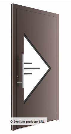 Usi de intrare - Usa de intrare cu decupaj cu sticla si maner inox