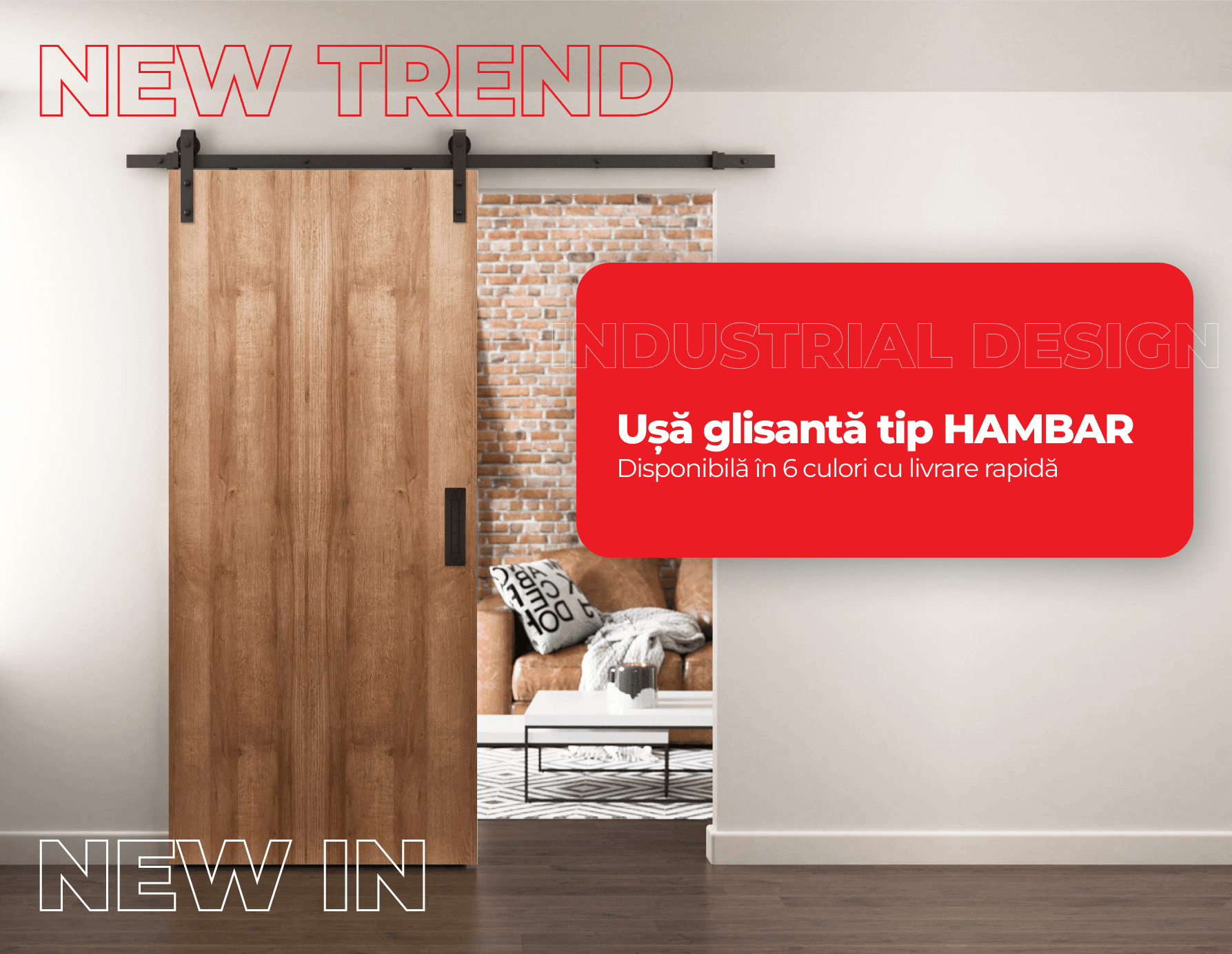 Usa glisanta de interior Tip Hambar / Barn Door: Stilul Industrial in design-ul interior si functionalitate