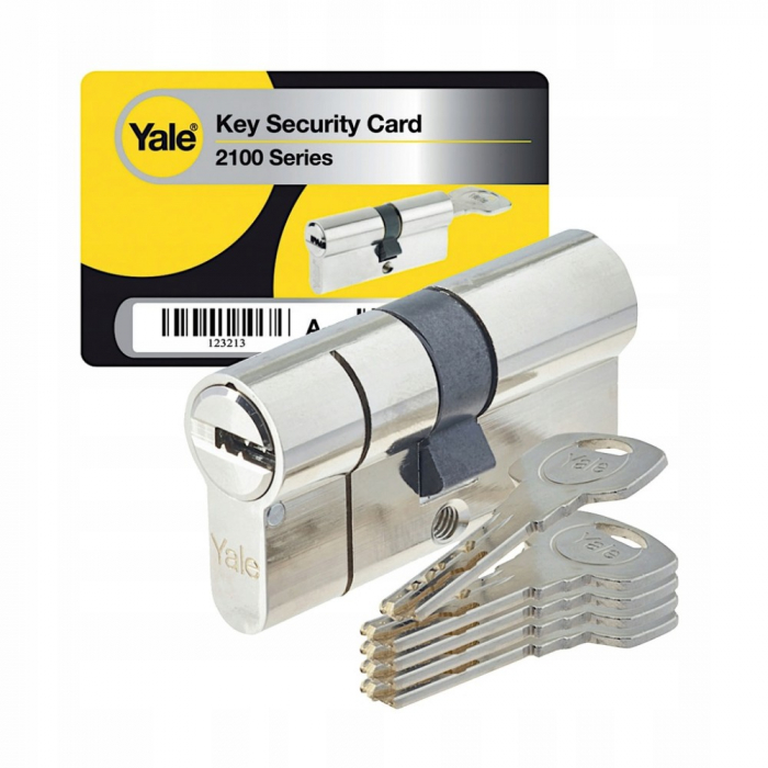 Cilindru de siguranta / urgenta Yale Seria 2100, 35x45 mm, 10 pini, nichelat 5 chei [2]
