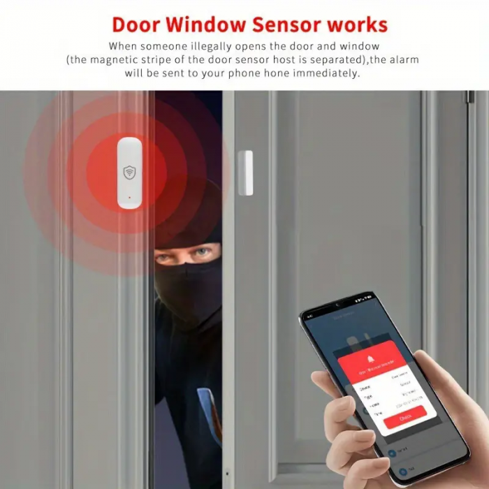 Senzor usa / fereastra SMART Wi-fi cu notificare in timp real pe telefonul mobil [6]