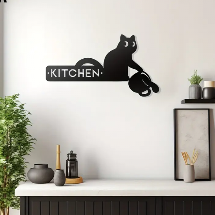Placuta metalica decorativa 'KITCHEN' pentru usa / perete [5]