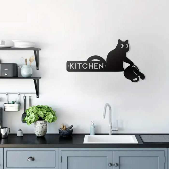 Placuta metalica decorativa 'KITCHEN' pentru usa / perete [2]
