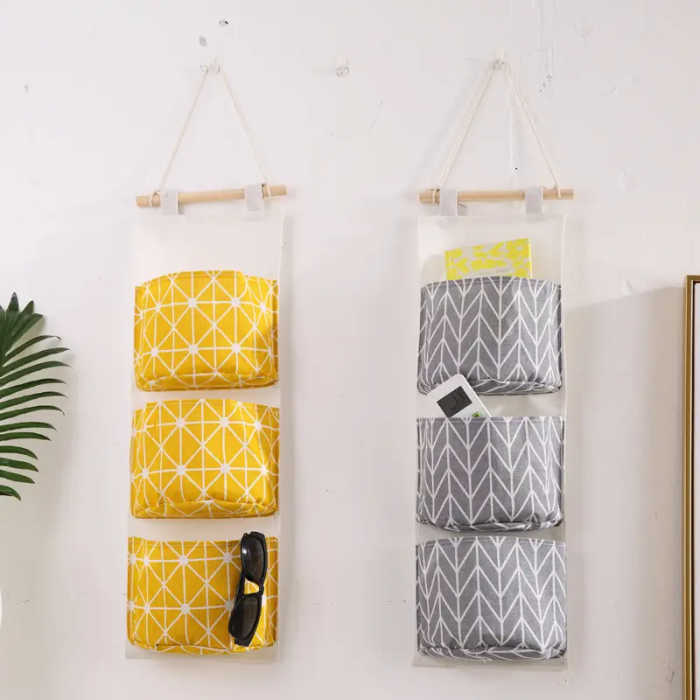 Set Carlig + Organizator textil pentru usa baie / bucatarie - Galben [4]