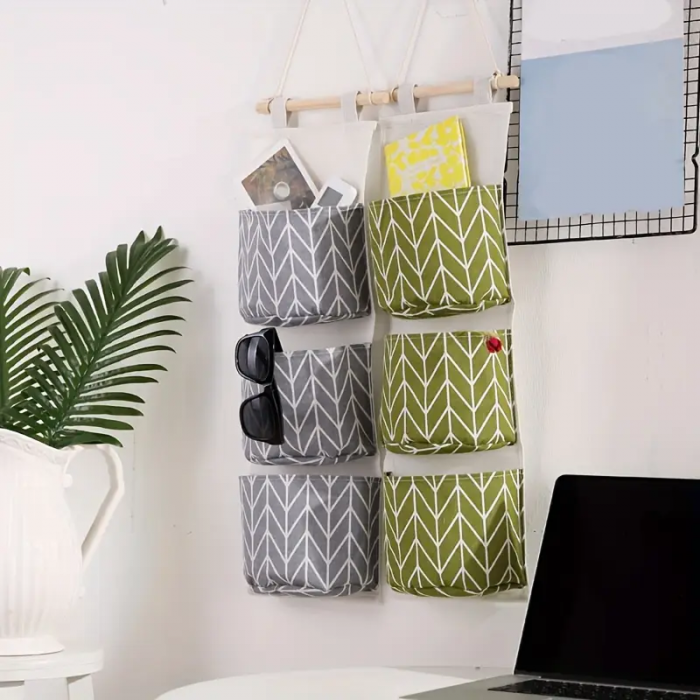 Set Carlig + Organizator textil pentru usa baie / bucatarie - Galben [6]