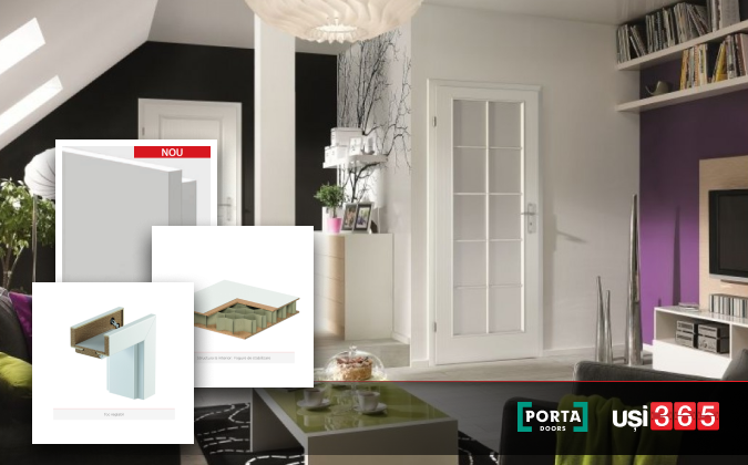 Usa cu toc reglabil HDF PORTA LONDRA Model C finisaj neted / Vopsea UV Premium / Standard [2]