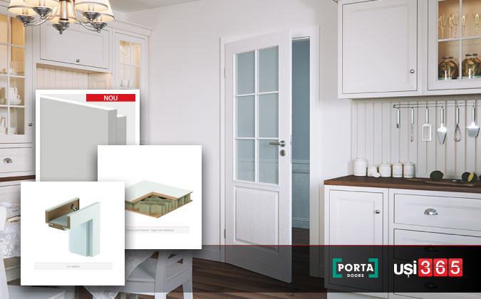 Usa cu toc reglabil HDF PORTA LONDRA Model B finisajt neted / Vopsea UV Premium / Standard [2]