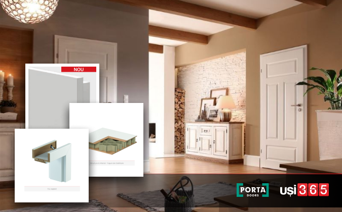 Usa cu toc reglabil HDF PORTA ROYAL Model P finisaj neted / Vopsea Premium [2]