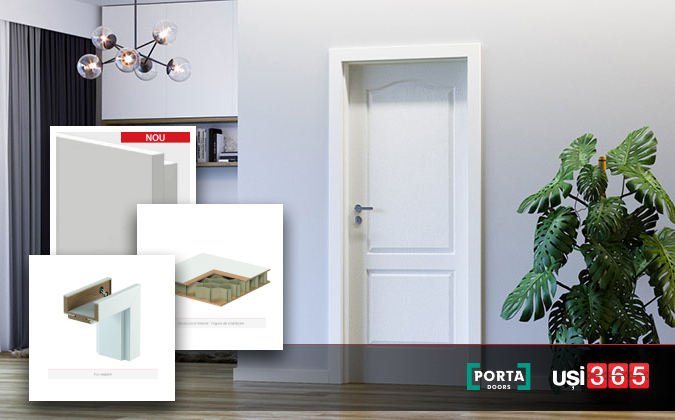 Usa cu toc reglabil HDF PORTA LONDRA Model P finisajt neted / Vopsea UV Premium / Standard [2]