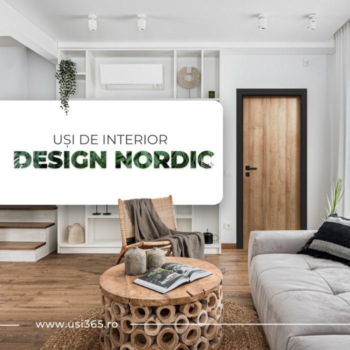 Usa de interior stil Scandinav cu toc metalic negru mat [6]