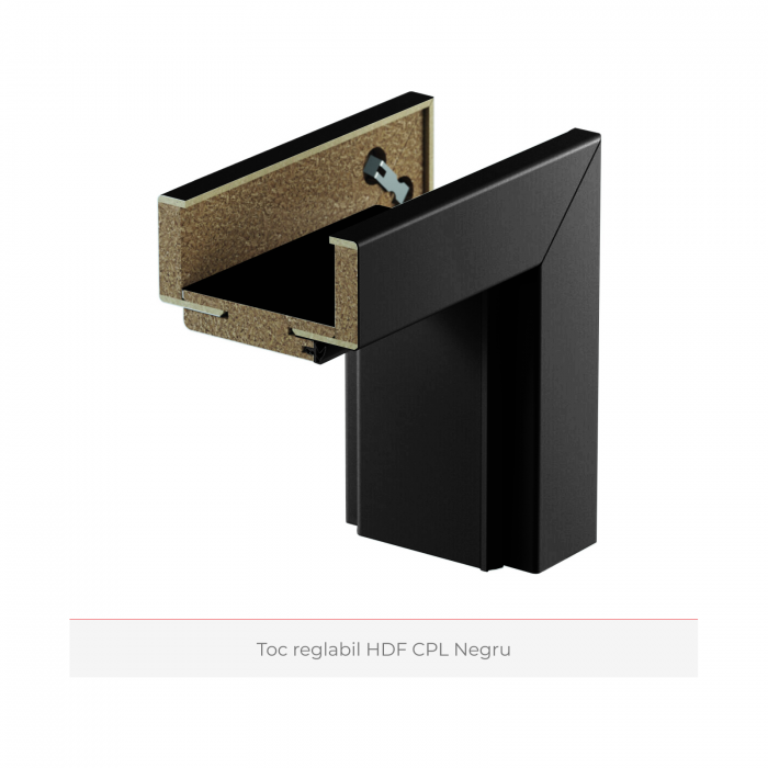 Usa cu toc reglabil HDF PORTA VERTE HOME BLACK - Model B5 [4]