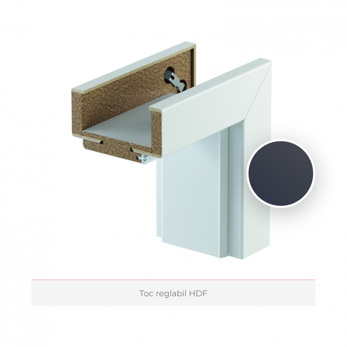 Usa de interior gri antracit finisaj CPL cu toc metalic negru mat - DECOR 4.2 [2]