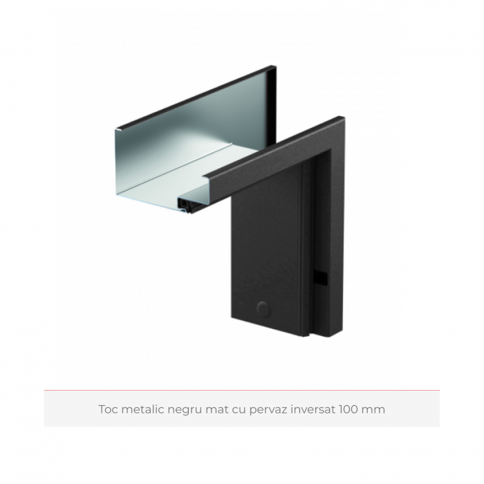Usa de interior gri antracit finisaj CPL cu toc metalic negru mat - DECOR 4.3 [2]