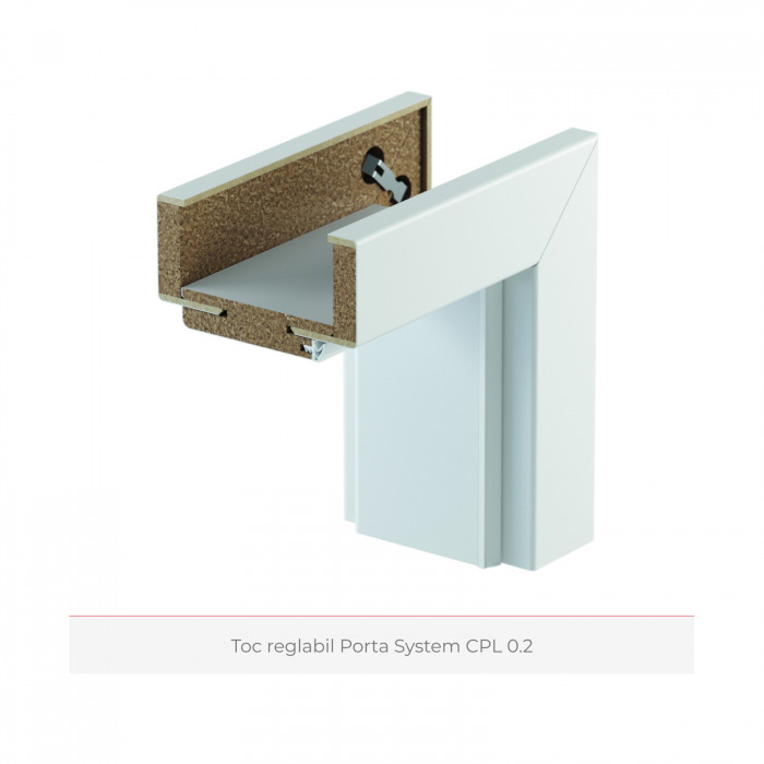 Usa de interior HPL 0.7 Alb cu toc metalic / toc reglabil decor - Suprafata Antimicrobiana [4]