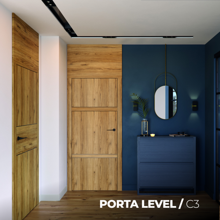 Usa de interior PORTA LEVEL cu toc si insertii negre - Model C.3 [2]