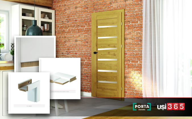 Usa de interior PORTA VERTE HOME cu toc reglabil - Model J6 - Sticla mata [2]